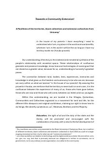 Community Extension Manifesto