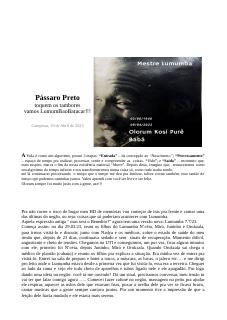 Lumumba - Pássaro Preto