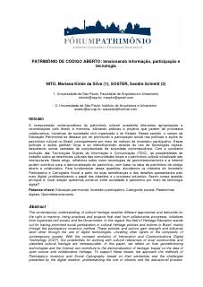 PATRIMÔNIO DE CÓDIGO ABERTO: tensionando informação, participação e tecnologia
