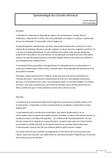 Carlos Pimenta - Epistemologia dos Estudos Africanos
