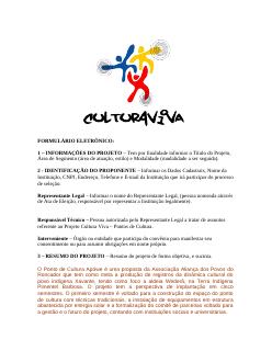 Projeto Original Ponto de Cultura Apowẽ 2005