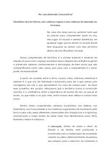 Manifesto Extensão Comunitária